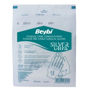 BEYBİ SİLVER Cerrahi Steril Pudrasız Lateks Eldiven - 50 Çift Boy Seçebilirsiniz BEYBİ SİLVER Cerrahi Steril Pudrasız Lateks Eldiven - 50 Çift Boy Seçebilirsiniz
